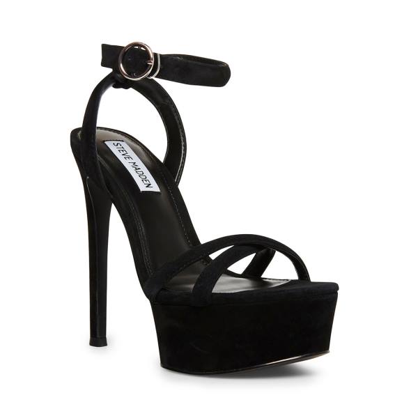 Steve Madden Marciana Semsket Skinn Heel Høye Hæler Dame Svarte | SM-150VB