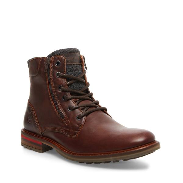 Steve Madden Millennium Cognac Lær Støvler Herre Brune | SM-730XU