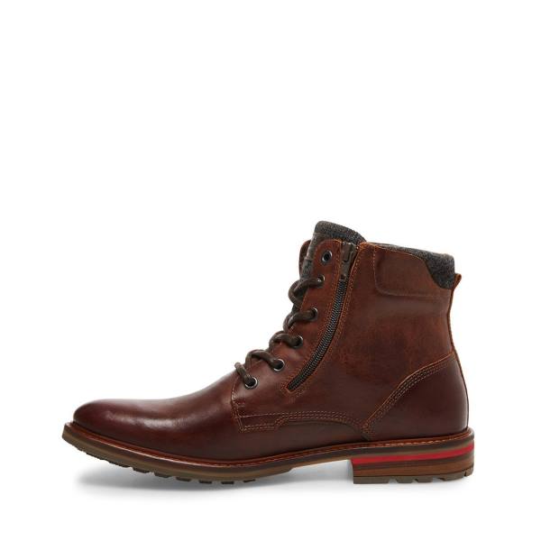 Steve Madden Millennium Cognac Lær Støvler Herre Brune | SM-730XU