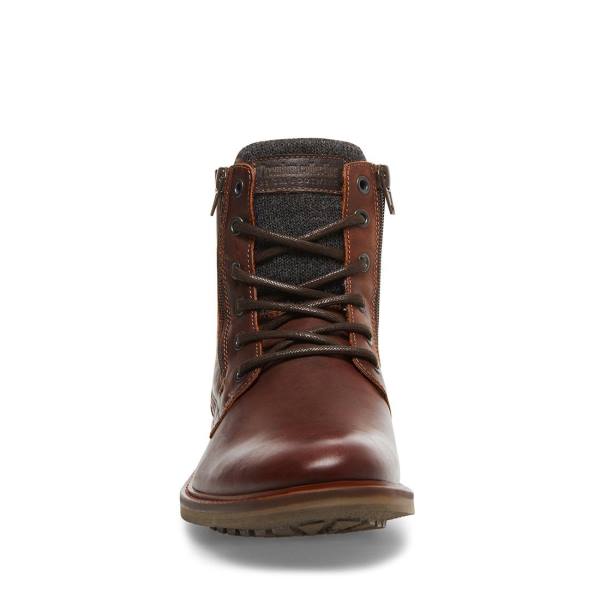 Steve Madden Millennium Cognac Lær Støvler Herre Brune | SM-730XU