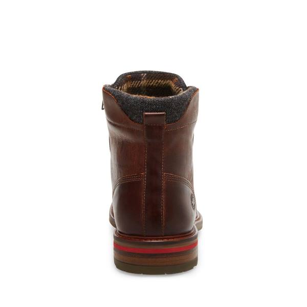 Steve Madden Millennium Cognac Lær Støvler Herre Brune | SM-730XU