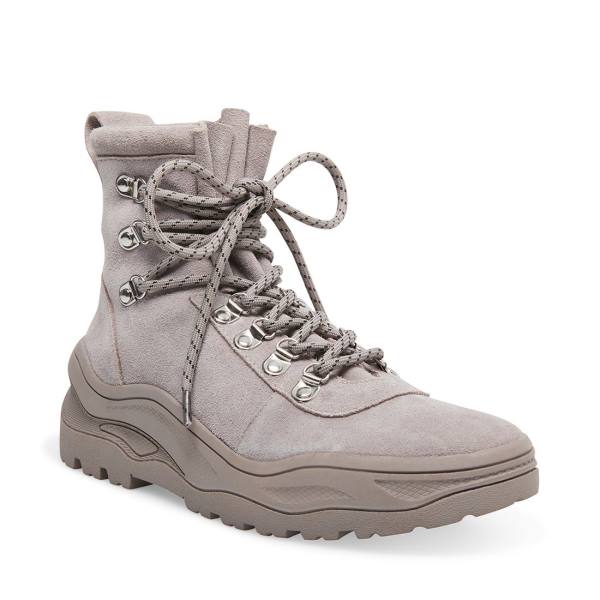 Steve Madden Mojave Semsket Skinn Ankelstøvletter Dame Lyse Grå | SM-756YO