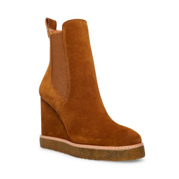 Steve Madden Mooris Chestnut Semsket Skinn Ankelstøvletter Dame Brune | SM-396KQ