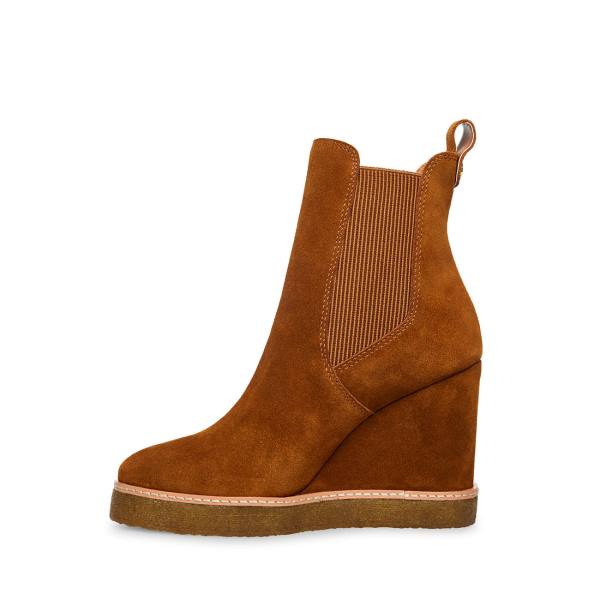 Steve Madden Mooris Chestnut Semsket Skinn Ankelstøvletter Dame Brune | SM-396KQ