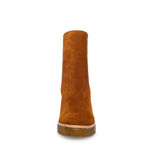 Steve Madden Mooris Chestnut Semsket Skinn Ankelstøvletter Dame Brune | SM-396KQ