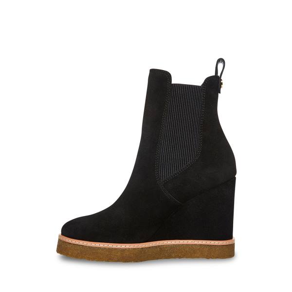 Steve Madden Mooris Semsket Skinn Ankelstøvletter Dame Svarte | SM-954RV