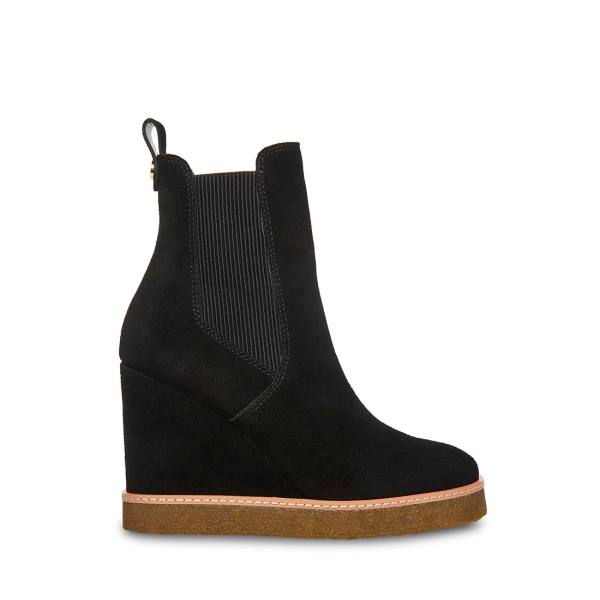 Steve Madden Mooris Semsket Skinn Ankelstøvletter Dame Svarte | SM-954RV