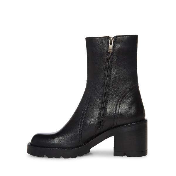 Steve Madden Naya Lær Ankelstøvletter Dame Svarte | SM-375TC