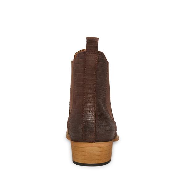 Steve Madden Paterson Semsket Skinn Støvler Herre Brune | SM-983AL