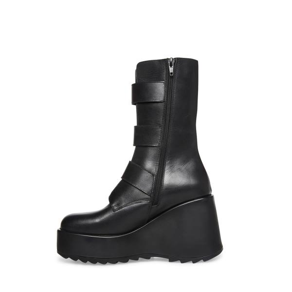 Steve Madden Primrose Lær Ankelstøvletter Dame Svarte | SM-527HX