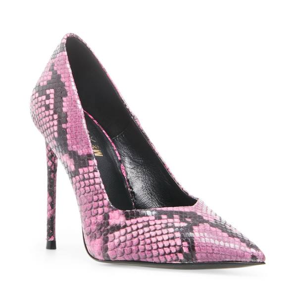 Steve Madden Princess Snake Heel Høye Hæler Dame Rosa Slangeprint | SM-291US