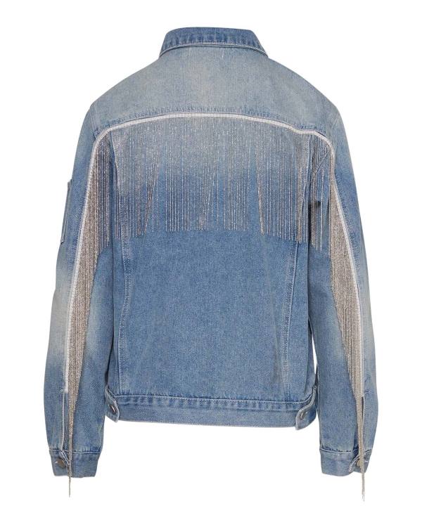 Steve Madden Rhinestone Fringe Denim Jakke Dame Blå | SM-251VK