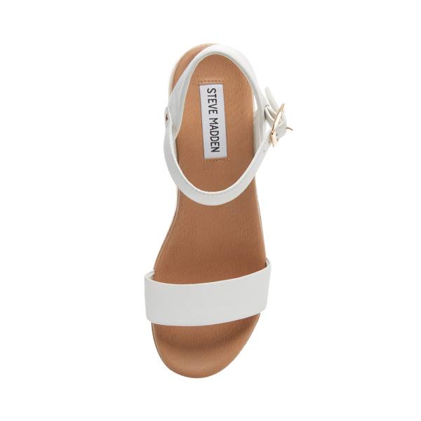 Steve Madden Roselita Lær Sandaler Dame Hvite | SM-942PV