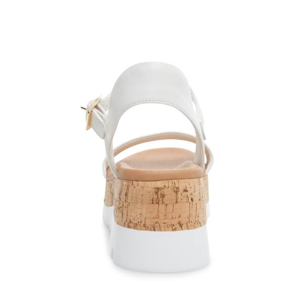 Steve Madden Roselita Lær Sandaler Dame Hvite | SM-942PV