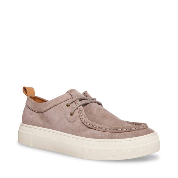 Steve Madden Ryeker Semsket Skinn Joggesko Herre Grå | SM-284EL