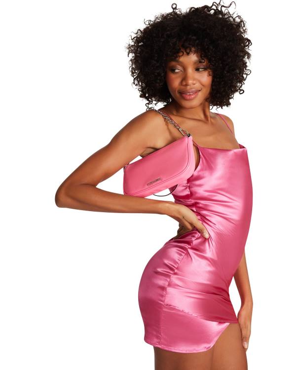 Steve Madden Satin Slip Kjoler Dame Rosa | SM-347AY