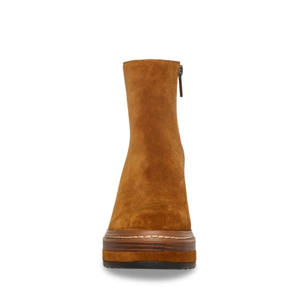 Steve Madden Shaniya Semsket Skinn Ankelstøvletter Dame Brune | SM-841SJ