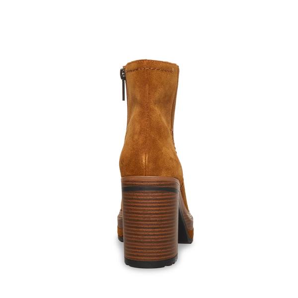Steve Madden Shaniya Semsket Skinn Ankelstøvletter Dame Brune | SM-841SJ