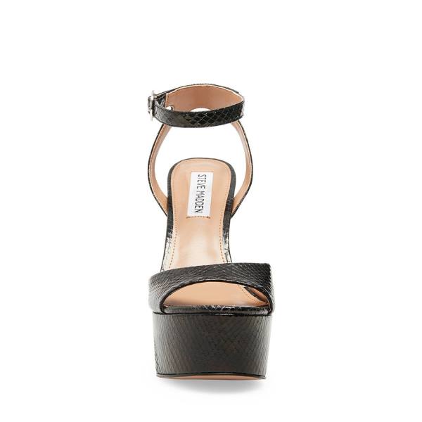 Steve Madden Skyla Snake Heel Høye Hæler Dame Svarte Slangeprint | SM-907NB