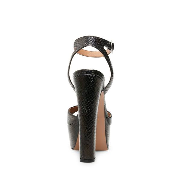 Steve Madden Skyla Snake Heel Høye Hæler Dame Svarte Slangeprint | SM-907NB