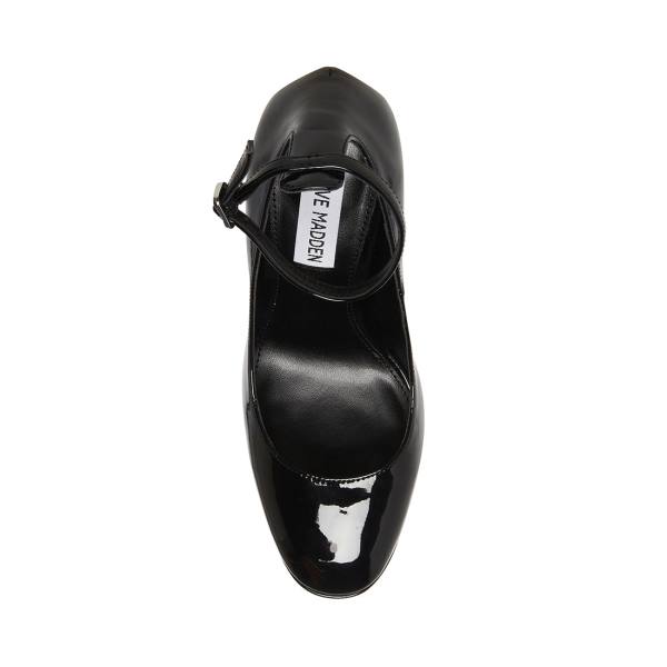 Steve Madden Skyrise Patent Heel Høye Hæler Dame Svarte | SM-380DV