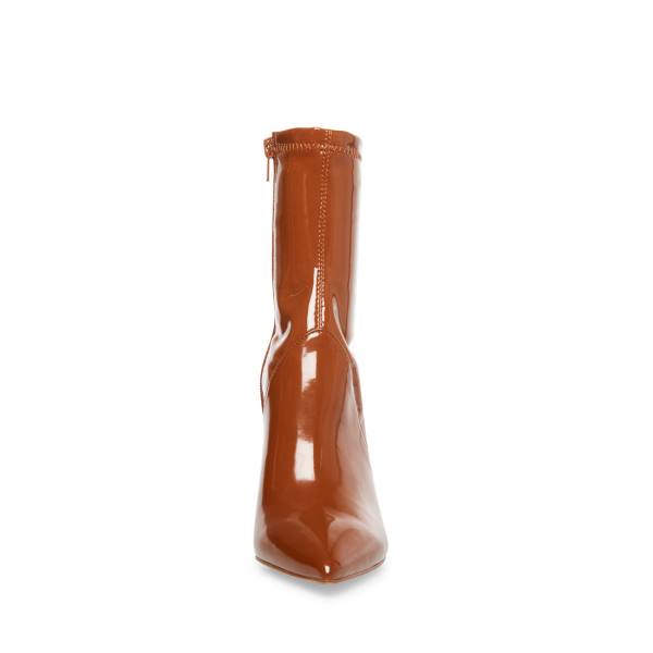 Steve Madden Slade Cognac Patent Ankelstøvletter Dame Brune | SM-748QR