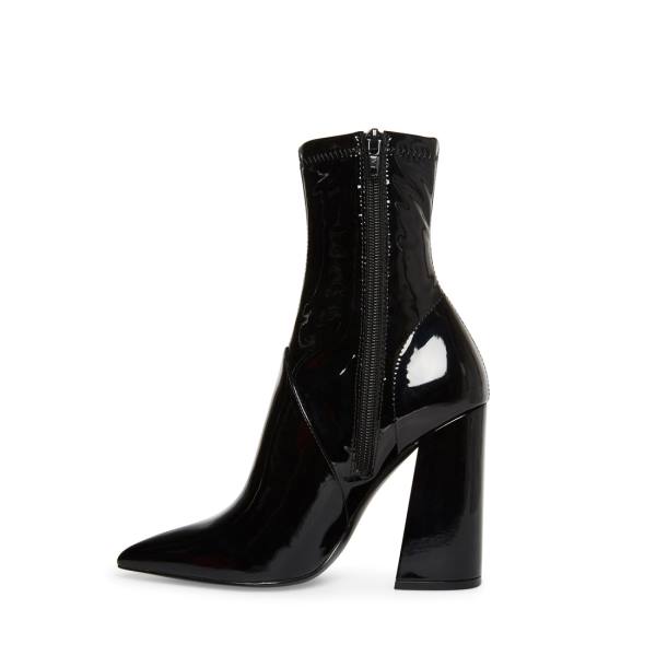 Steve Madden Slade Patent Ankelstøvletter Dame Svarte | SM-286BP