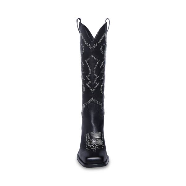 Steve Madden Stampede Lær Støvler Dame Svarte | SM-806UT