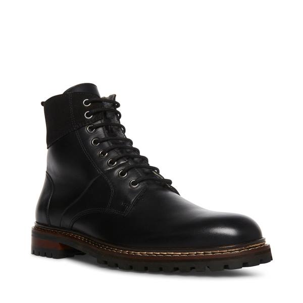 Steve Madden Strategyy Lær Støvler Herre Svarte | SM-843YQ