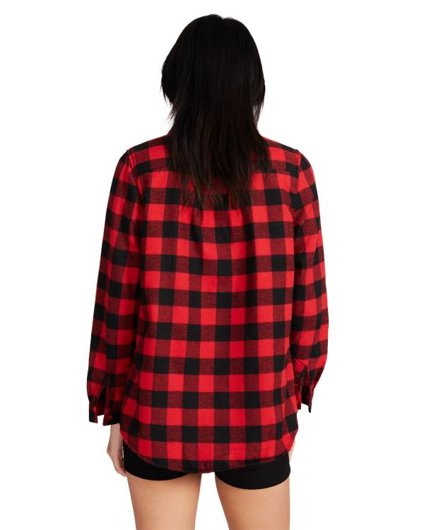 Steve Madden Teddy Forede Flannel Jakke Dame Rød | SM-042OC