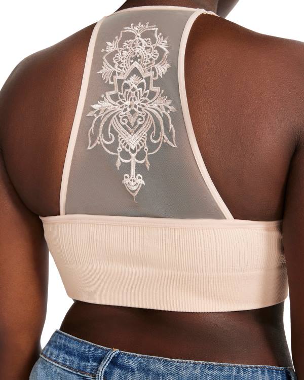 Steve Madden The Ella Mesh Bralette Tan Plus Topper Dame Brune | SM-485RU