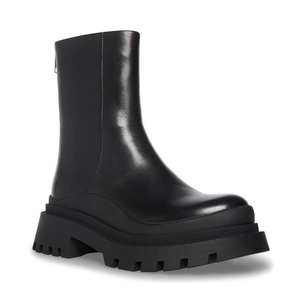 Steve Madden Turf Lær Ankelstøvletter Dame Svarte | SM-346JU