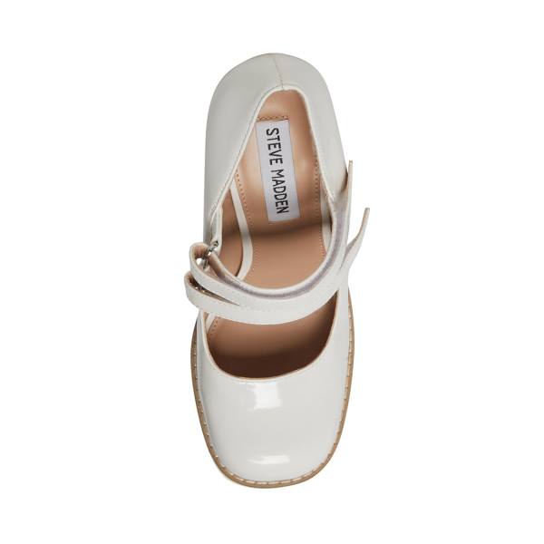 Steve Madden Twice Patent Heel Høye Hæler Dame Hvite | SM-402DW