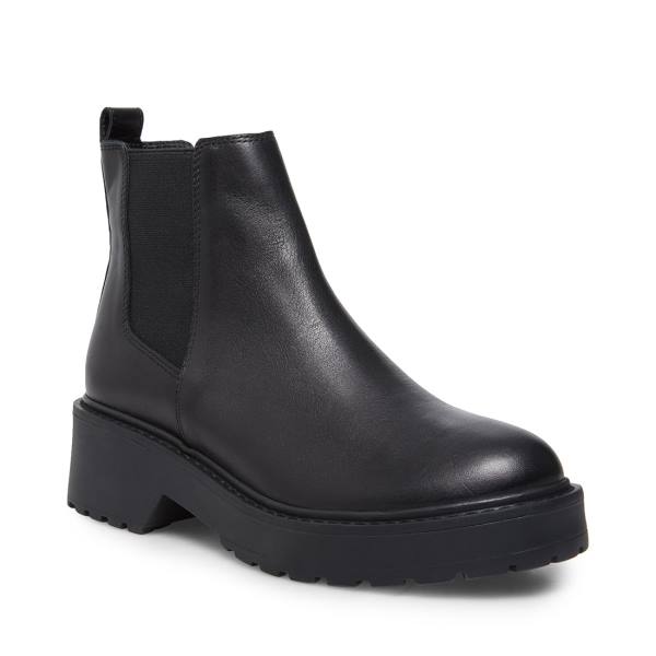 Steve Madden Tyclone Lær Ankelstøvletter Dame Svarte | SM-185AP