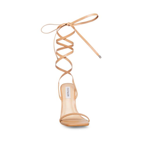 Steve Madden Uplift Natural Lær Heel Høye Hæler Dame Beige | SM-136EP