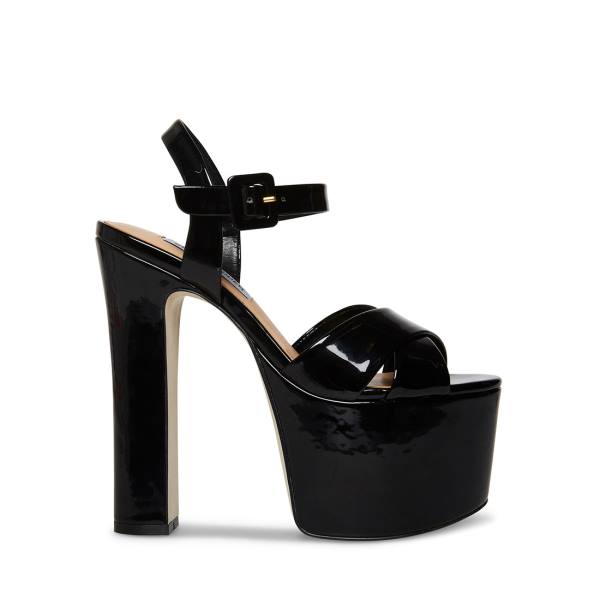 Steve Madden Vaida Patent Heel Høye Hæler Dame Svarte | SM-568PR