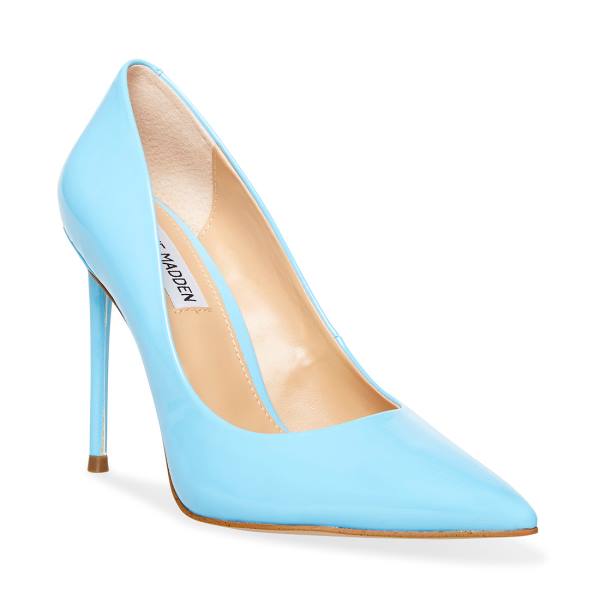 Steve Madden Vala Baby Patent Heel Høye Hæler Dame Blå | SM-921BC