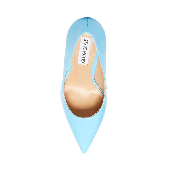 Steve Madden Vala Baby Patent Heel Høye Hæler Dame Blå | SM-921BC