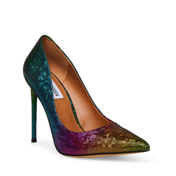 Steve Madden Vala Metallic Heel Høye Hæler Dame Metal Multicolor | SM-567IH