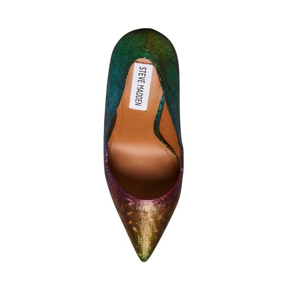 Steve Madden Vala Metallic Heel Høye Hæler Dame Metal Multicolor | SM-567IH