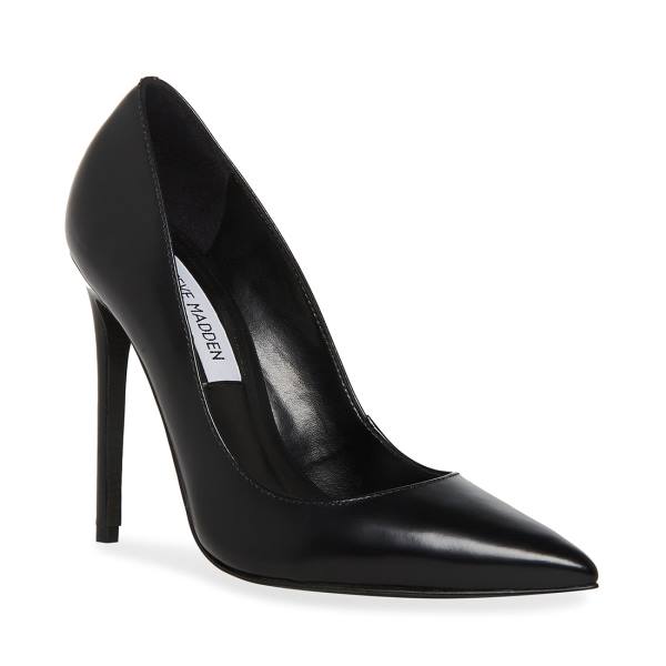 Steve Madden Valentina Lær Heel Høye Hæler Dame Svarte | SM-615EW