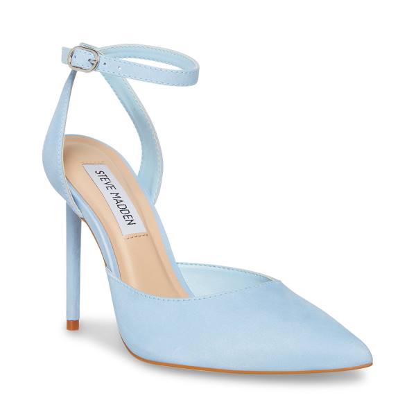 Steve Madden Vase Nubuck Heel Høye Hæler Dame Blå | SM-625IW