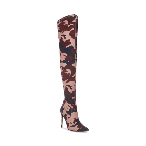 Steve Madden Vava Camo Støvler Dame Brune Camouflage | SM-019CP