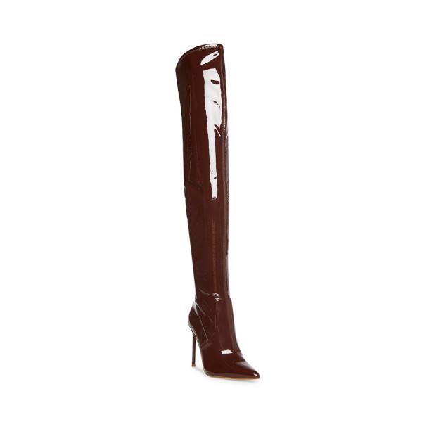 Steve Madden Vava Patent Støvler Dame Brune | SM-549KU