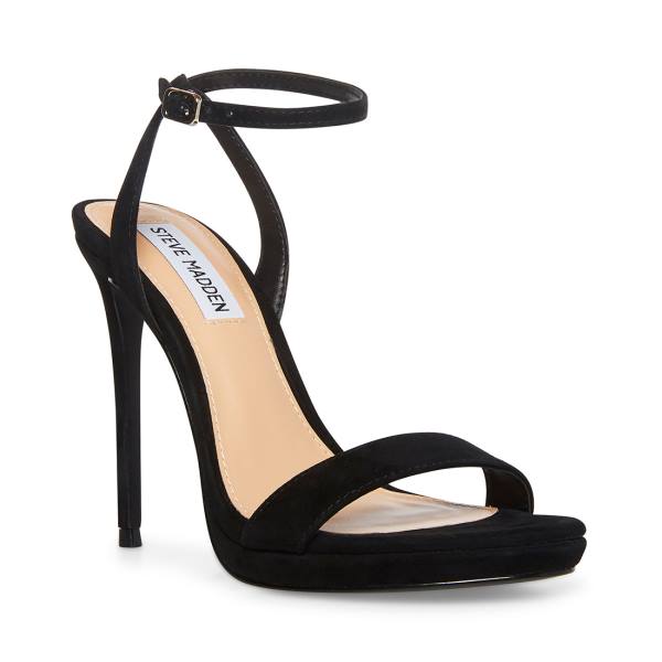 Steve Madden Wafer Semsket Skinn Heel Høye Hæler Dame Svarte | SM-682BL