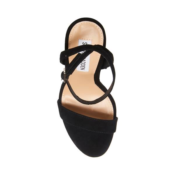 Steve Madden Wafer Semsket Skinn Heel Høye Hæler Dame Svarte | SM-682BL
