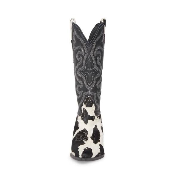Steve Madden West Støvler Dame Svarte Hvite | SM-754FQ