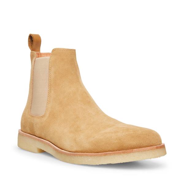 Steve Madden Wilshire Tan Semsket Skinn Støvler Herre Brune | SM-254CO