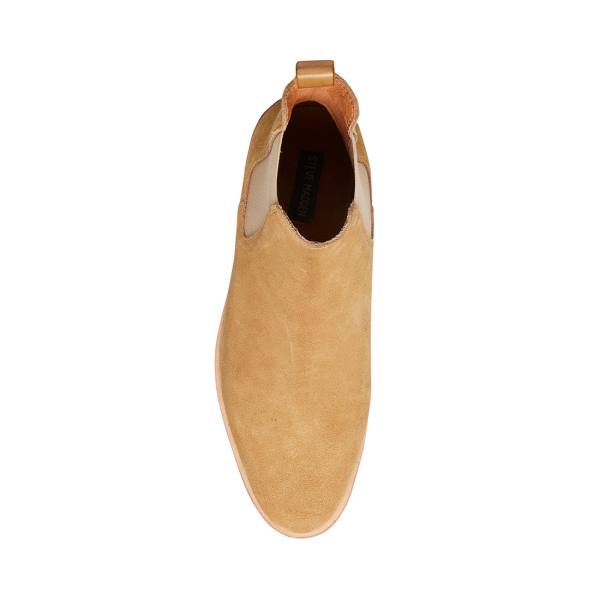 Steve Madden Wilshire Tan Semsket Skinn Støvler Herre Brune | SM-254CO