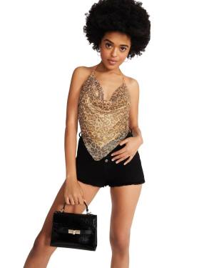 Steve Madden Barely There Rhinestone Halter Topper Dame Sølv | SM-850KQ